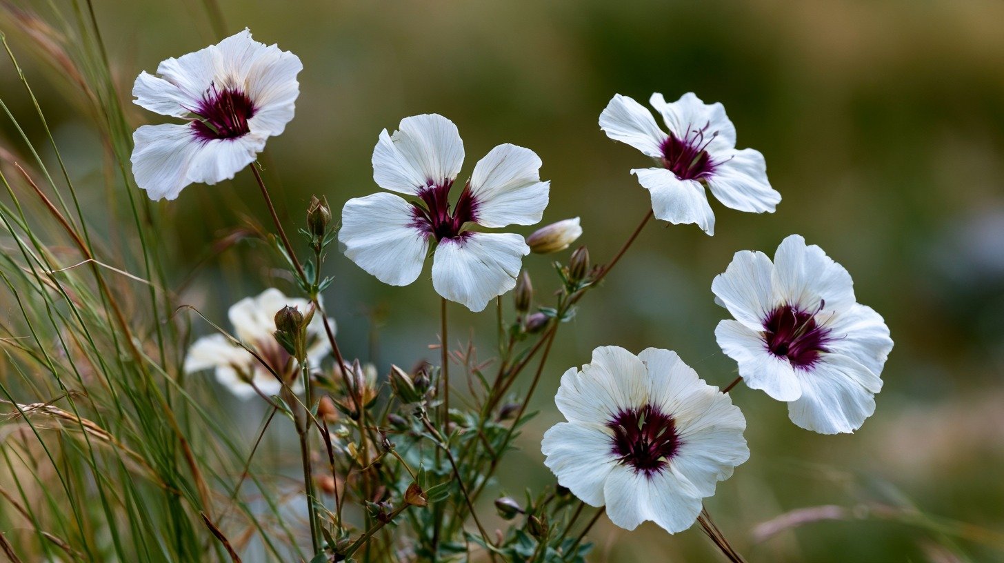 Flower-of-an-Hour with white petals and dark center.
