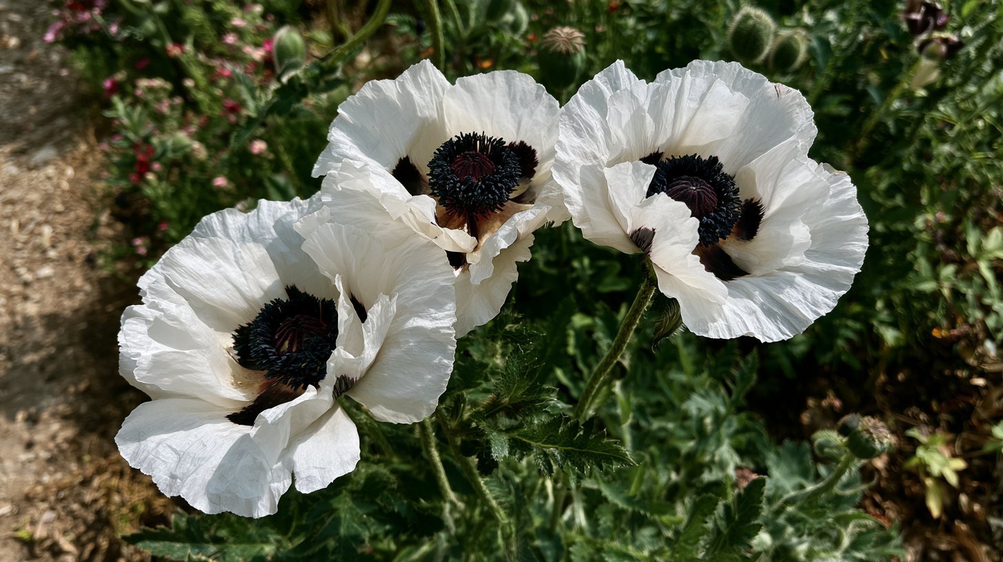 Royal Wedding Oriental Poppy with black center.