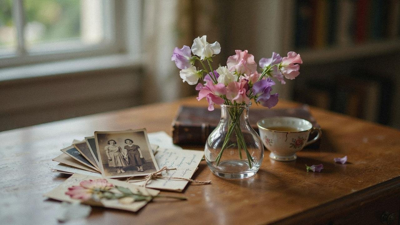 Colorful sweet pea flowers symbolizing appreciation, happy memories, and lasting friendships.
