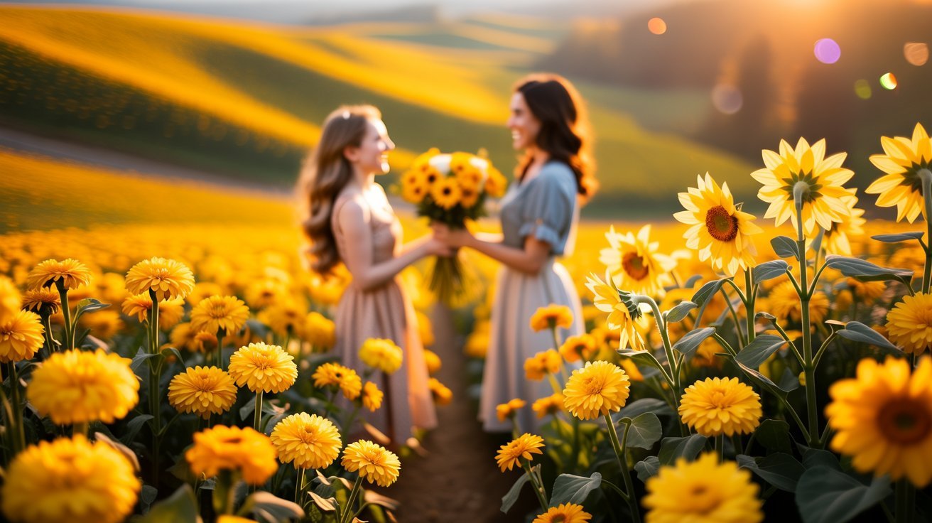 Bright yellow flowers representing spring renewal and emotional celebration of Yellow Flower Day outdoors