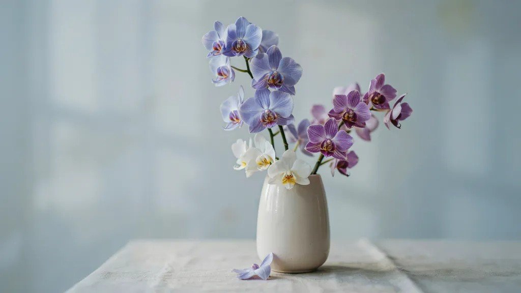 Orchids representing Aquarius flower meanings like freedom, innovation, and personal growth.