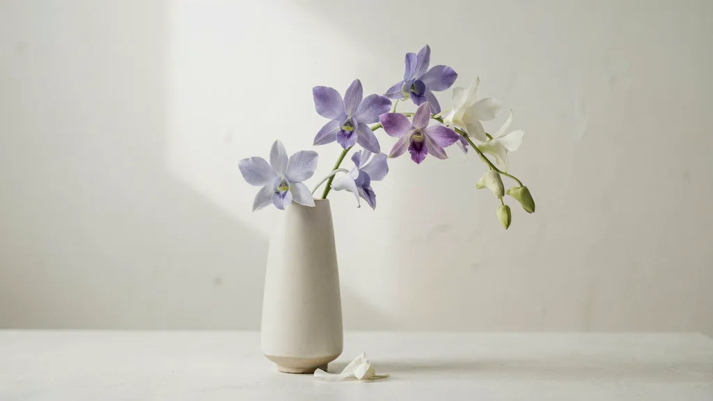 orchids symbolizing Aquarius traits like originality, intelligence, and independence.