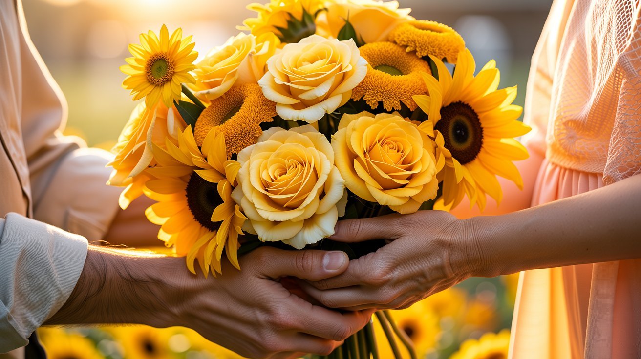 Bright yellow flowers symbolizing love friendship peace positivity on Yellow Flower Day celebration scene
