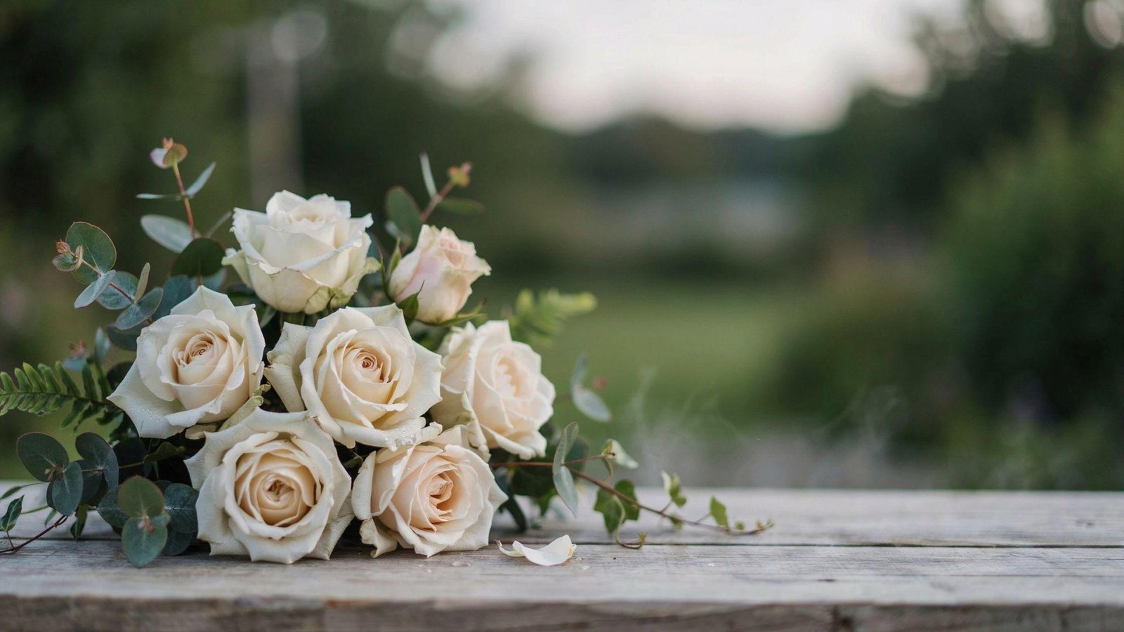 White roses arranged gracefully symbolizing remembrance, sympathy, comfort, honor, and peaceful farewell