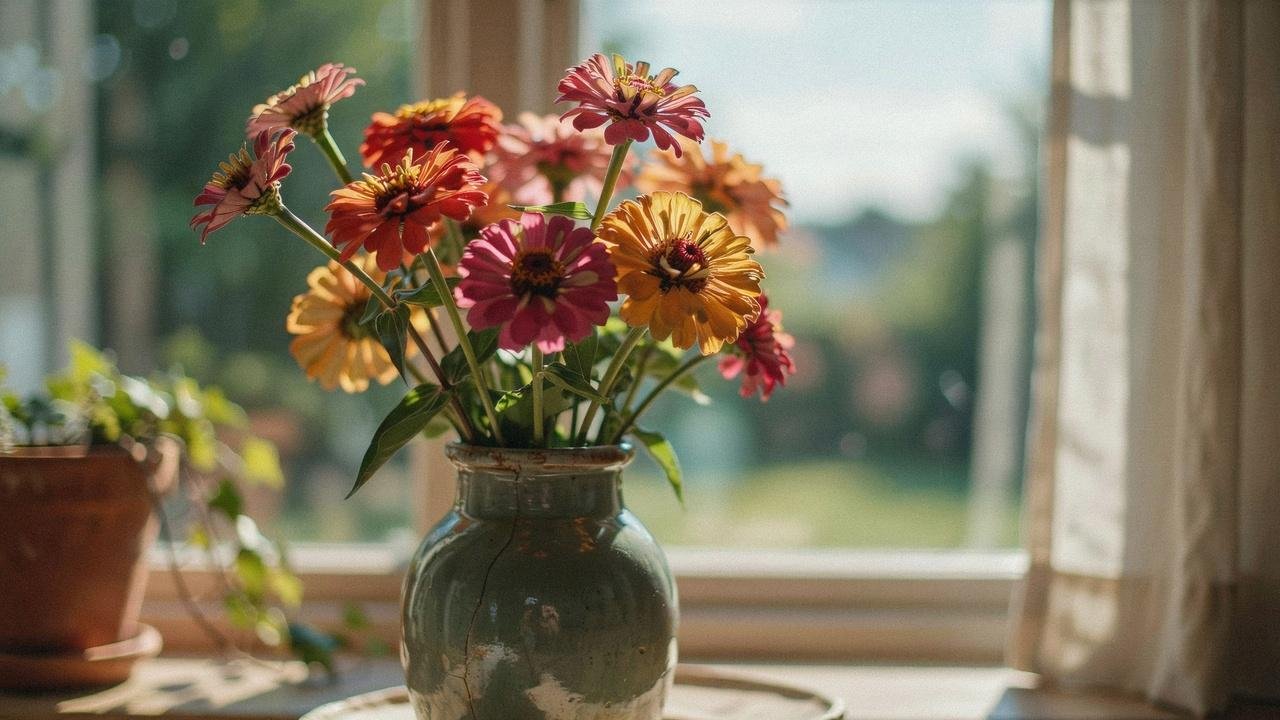 Bright zinnia flowers representing enduring friendship, resilience, and lasting affection.