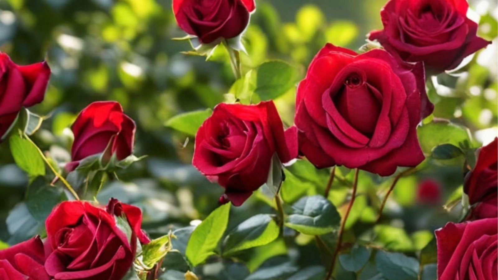 Deep crimson roses bathed in sunlight, capturing Libra's intensity and love for aesthetic elegance.